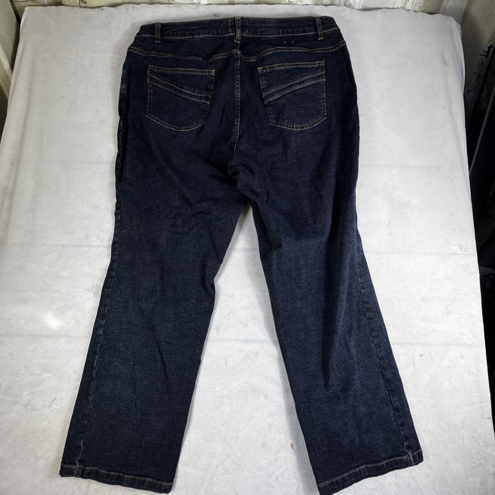 Caslon Womens Bootcut Jeans Blue Denim Dark Wash Classic Comfort 20W Petite - Picture 2 of 16
